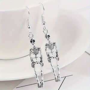 Gothic Punk Skeleton Dangle Earrings